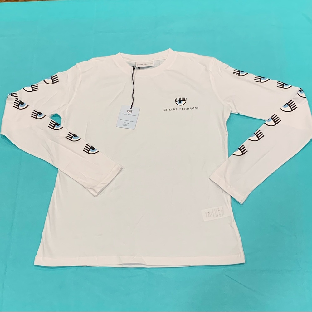 Chaira Ferragni Long Sleeve Multi Logo Tee